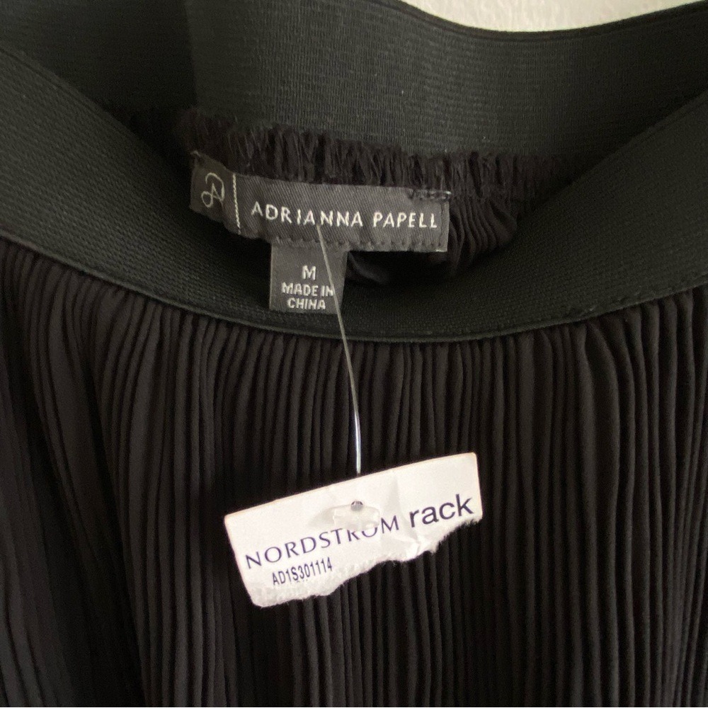 NEW! Adrianna‎ Papell Black Maxi Skirt Pleated M - Picture 5 of 5